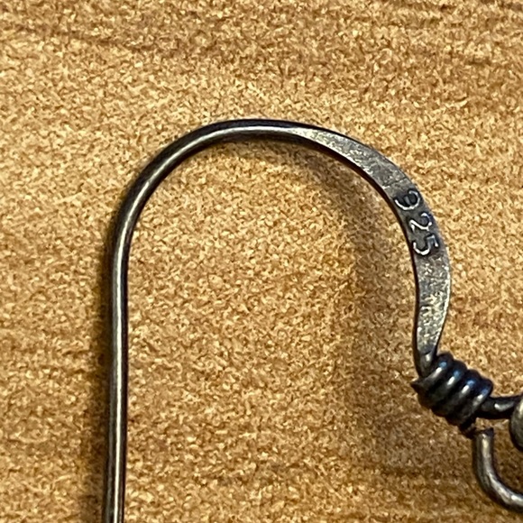 Beautiful vintage 925 sterling silver abalone shell dangle earrings - Picture 7 of 7